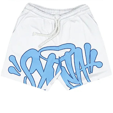 Syna white and blue short